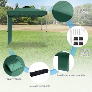 Carpa plegable verde y negra