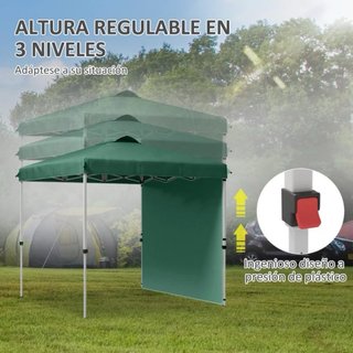 Carpa plegable verde y negra