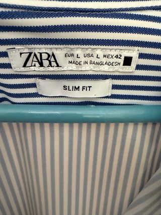 Camisa Zara Rayas Azules y Blancas