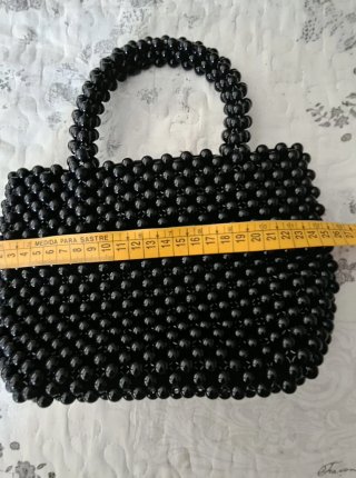 Bolso Zara Negro Cuentas Cristal Vintage Fiesta
