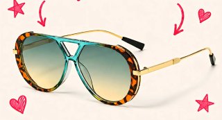 Gafas de sol piloto mujer leopardo turquesa