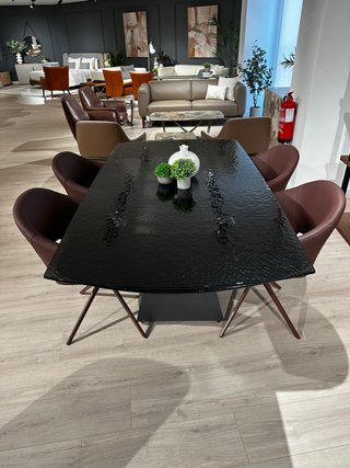 Mesa de comedor extensible cristal negro