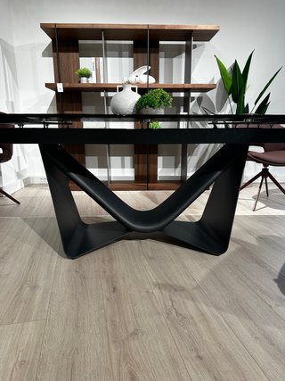 Mesa de comedor extensible cristal negro