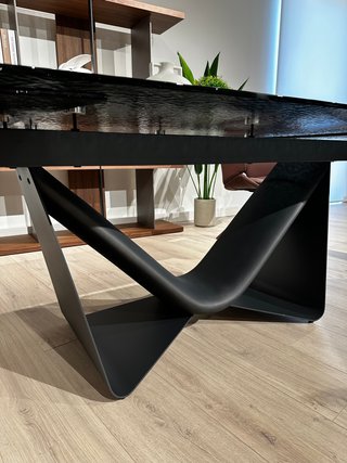 Mesa de comedor extensible cristal negro