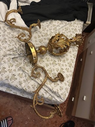 Lámpara antigua bronce Luis XV