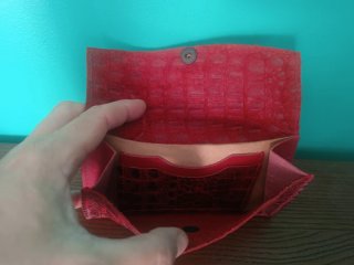 Bolso Cartera Piel Roja