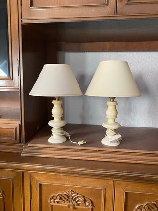 Set di 2 lampade da tavolo in pietra