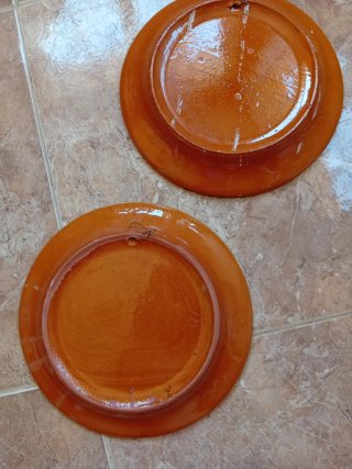 Juego de 2 Platos Decorativos Cerámica 25 diametro