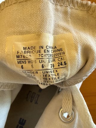 Converse Talla 39 Beige/Blanco