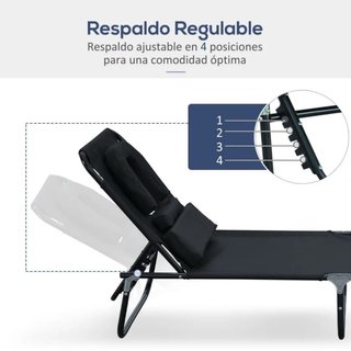Tumbona plegable negra