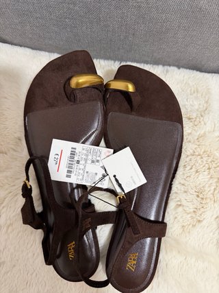 Sandalias Zara Marrones Talla 38