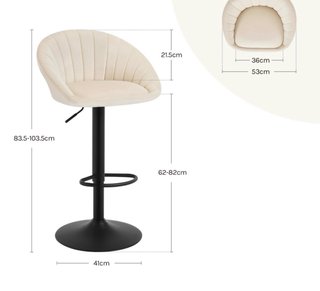 Pack 2 Taburetes Cocina Beige/Negro