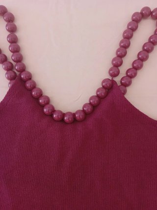 Top Sfera con tirantes de perlas