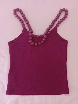 Top Sfera con tirantes de perlas