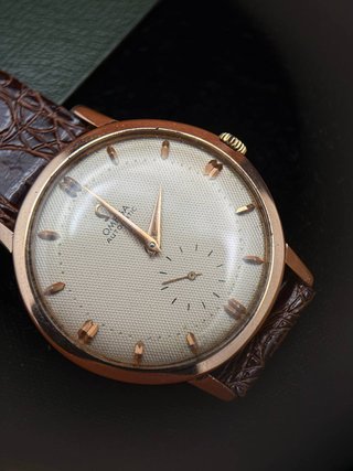 Omega Automático Bumper 1950s Oro Marrón