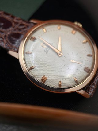 Omega Automático Bumper 1950s Oro Marrón