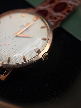 Omega Automático Bumper 1950s Oro Marrón