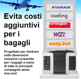 Zaino Cabina Ryanair Easyjet 40x20x25cm 20L Nero