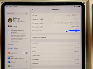 iPad Pro 12.9 M1 128GB Wifi PLATA - Caja y factura