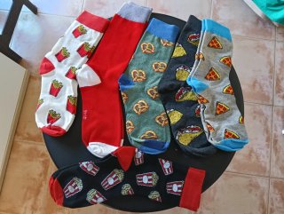 Lote 6 pares calcetines divertidos comida