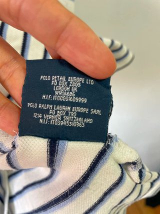 Polo Ralph Lauren de rayas blanco y azul unisex