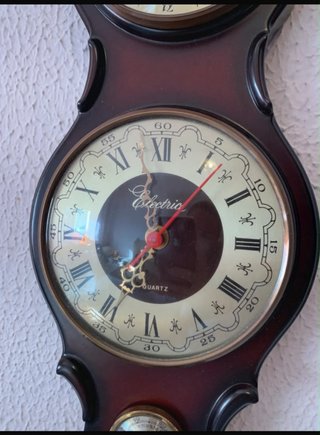 Reloj barómetro de pared antiguo años 60-70, nuevo