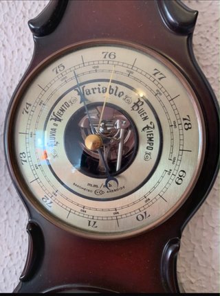 Reloj barómetro de pared antiguo años 60-70, nuevo