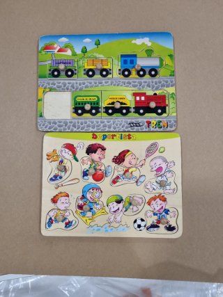 2 puzzles de madera para niños