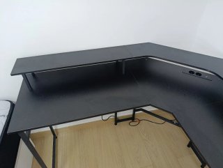 Mesa Gaming Negra Esquinera carbono