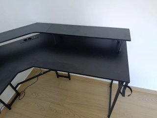 Mesa Gaming Negra Esquinera carbono
