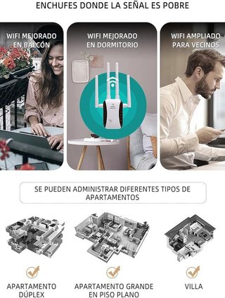 Repetidor WiFi Potente con Puerto LAN