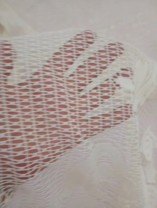 2 Tende vintage pizzo beige/bianco
