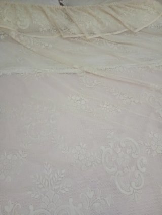 2 Tende vintage pizzo beige/bianco