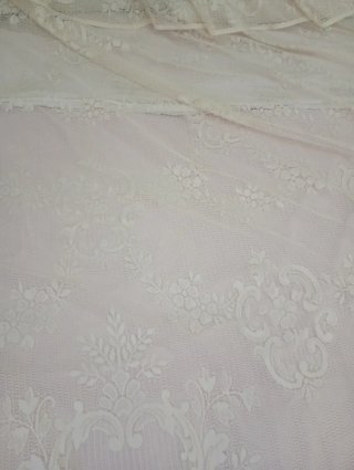 2 Tende vintage pizzo beige/bianco