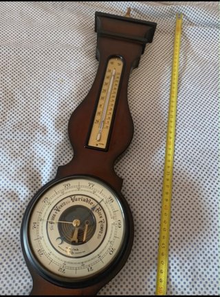 Reloj barómetro de pared antiguo años 60-70, nuevo