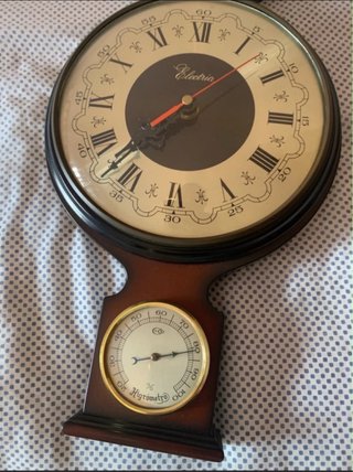 Reloj barómetro de pared antiguo años 60-70, nuevo