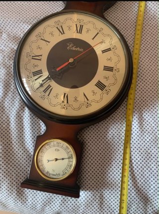 Reloj barómetro de pared antiguo años 60-70, nuevo