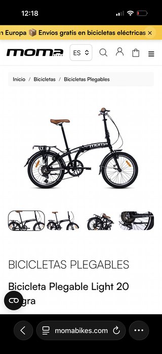 Bicicleta Moma Plegable Nueva