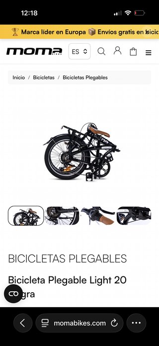Bicicleta Moma Plegable Nueva