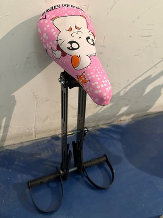 Asiento bici infantil rosa con dibujo