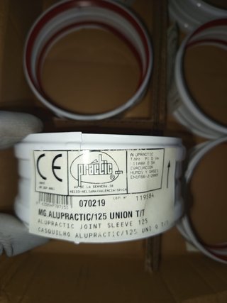 6 Manguitos Unión T/T 125mm Alupratic de chimenea