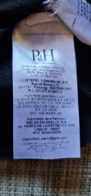 Camiseta Pedro del Hierro Negra Talla M