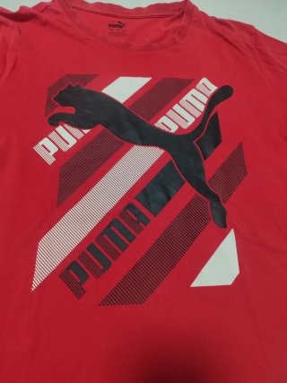 Camiseta Puma Roja y Negra Talla M