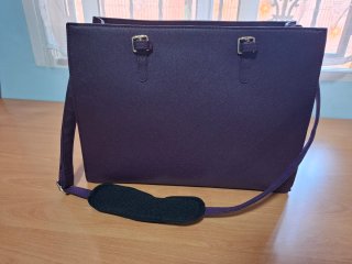 Bolso Morado Resistente para Universidad/Trabajo