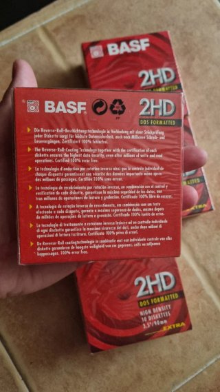Lotto 5 Confezioni Floppy Disk 3.5 BASF 2HD DOS