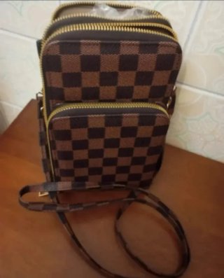 Bolso marrón cuadros nuevo precioso a estrenar