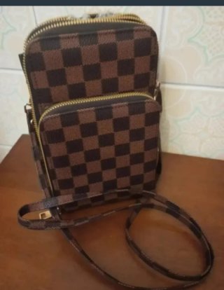 Bolso marrón cuadros nuevo precioso a estrenar