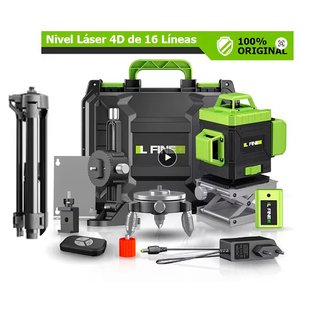 NIVEL LASER 360° 16 LINEAS 2 BATERÍAS Y TRÍPODE