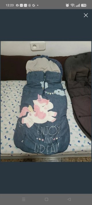 Saco para carrito de bebé con unicornios