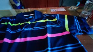 Polo a righe multicolor